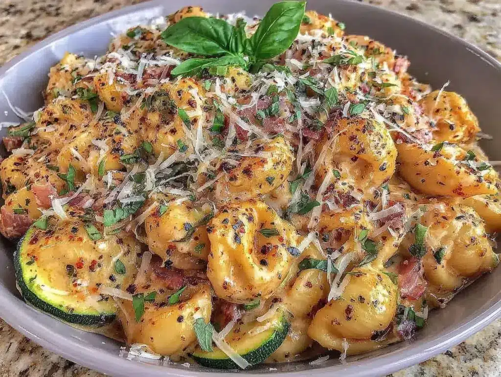 Ein-Pot Pasta mit Zucchini und Parmesan - featured image