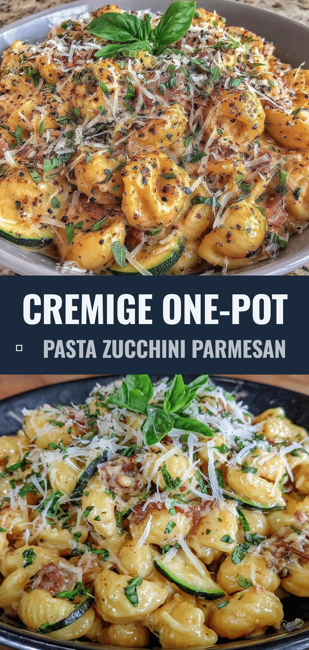 1-Pot Pasta mit Zucchini & Parmesan: 20 Min Budget-Mahlzeit 5 Ein-Pot Pasta mit Zucchini und Parmesan recipe