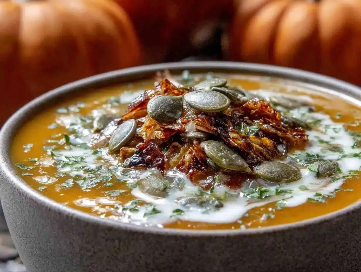 Herbstliche Kürbissuppe mit gerösteten Kernen: 5 € & 30 Min 4 herbstliche Kürbissuppe mit gerösteten Kernen preparation steps