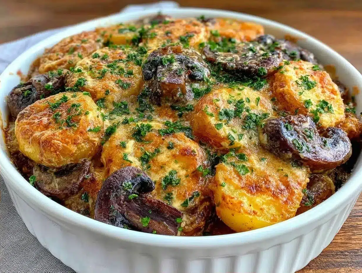 Laktosefreier Kartoffelauflauf mit Pilzen: 5 einfache Schritte 4 laktosefreier Kartoffelauflauf mit Pilzen preparation steps