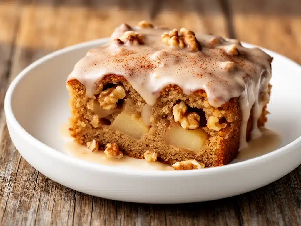 Apfel-Walnuss-Kuchen mit Zimtglasur - featured image