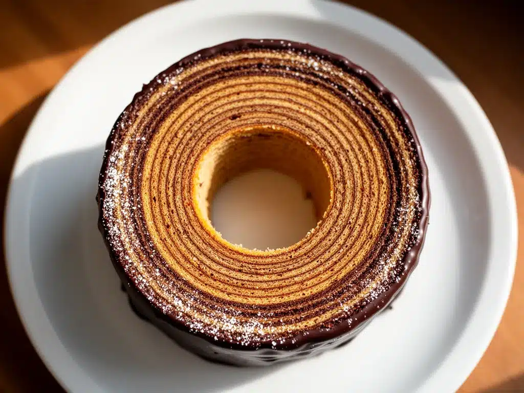 Baumkuchen mit dunkler Schokolade: 7 Schichten perfekt 4 Baumkuchen mit dunkler Schokolade preparation steps