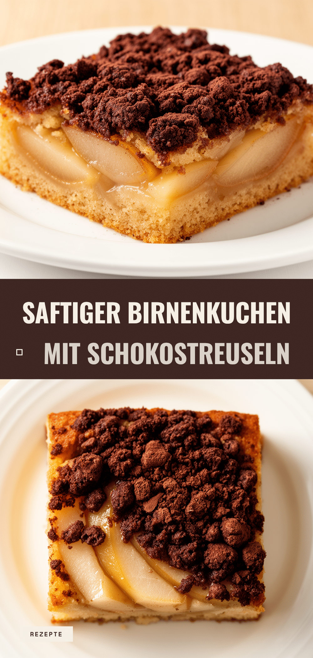 Saftiger Birnenkuchen mit Schoko-Streuseln: Das beste einfache Rezept 5 Birnenkuchen mit Schoko-Streuseln recipe