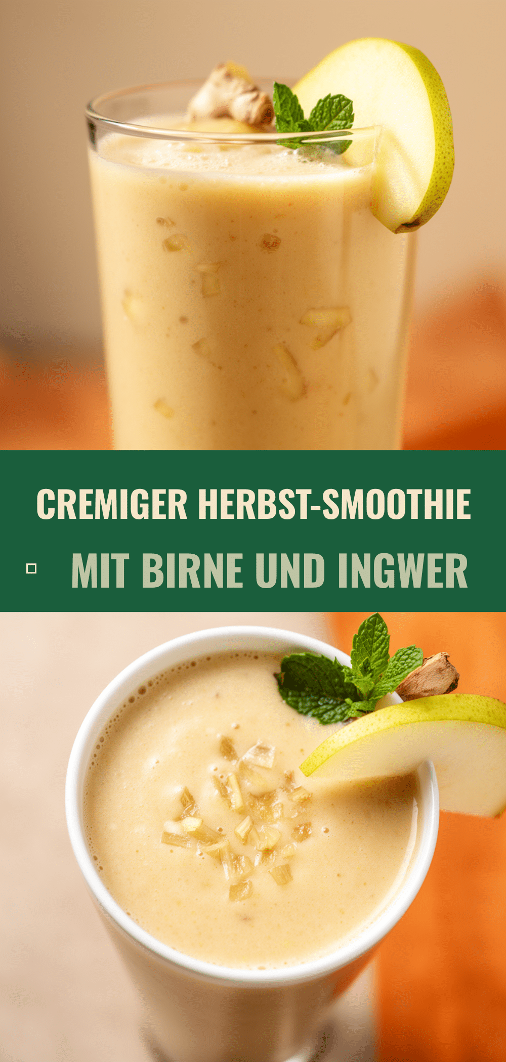 Cremiger Herbst-Smoothie mit Birne und Ingwer: 5 Min. Rezept 5 Cremiger Herbst-Smoothie mit Birne und Ingwer recipe