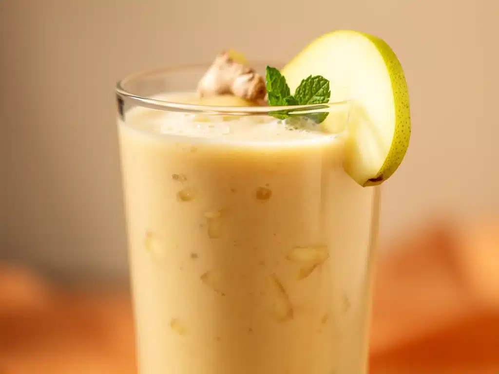 Startseite 3 Cremiger Herbst-Smoothie mit Birne und Ingwer - featured image