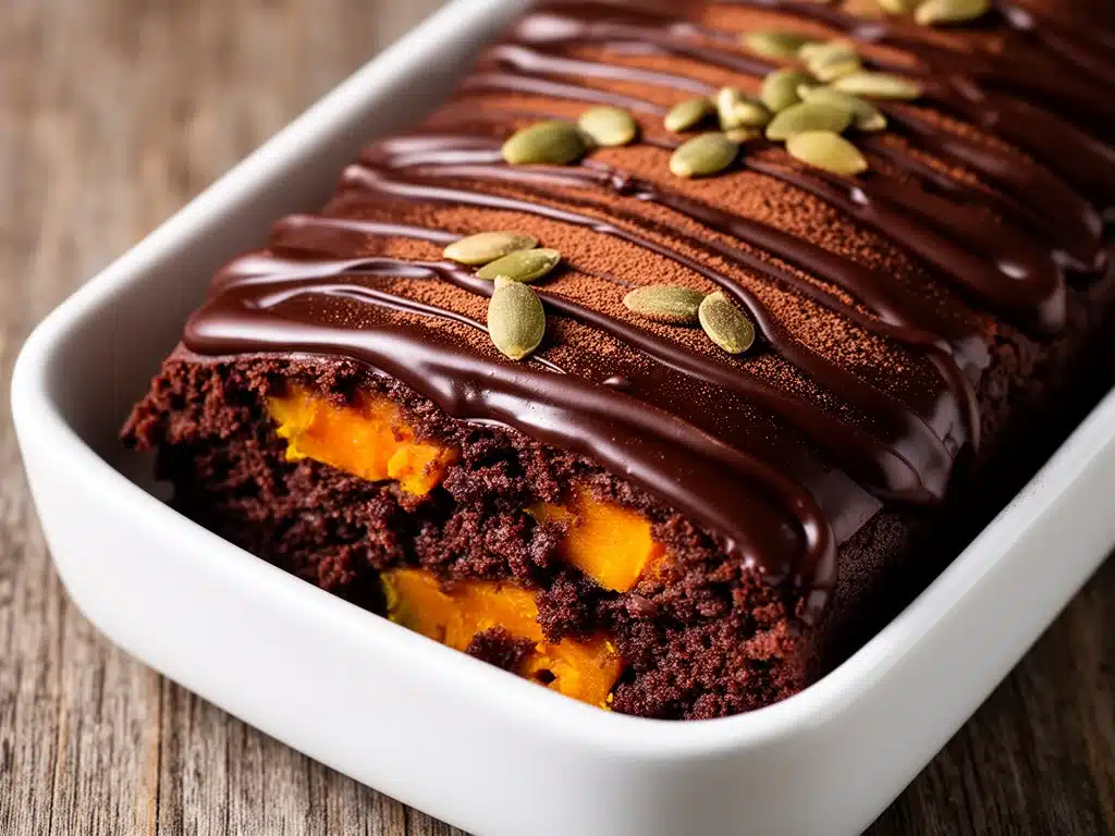 Erntedankfest Kürbis-Brownies mit Ganache - featured image
