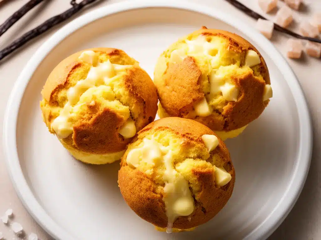 Extra-fluffige Muffins mit weißer Schokolade: Das perfekte Rezept 4 extra-fluffige Muffins mit weißer Schokolade preparation steps