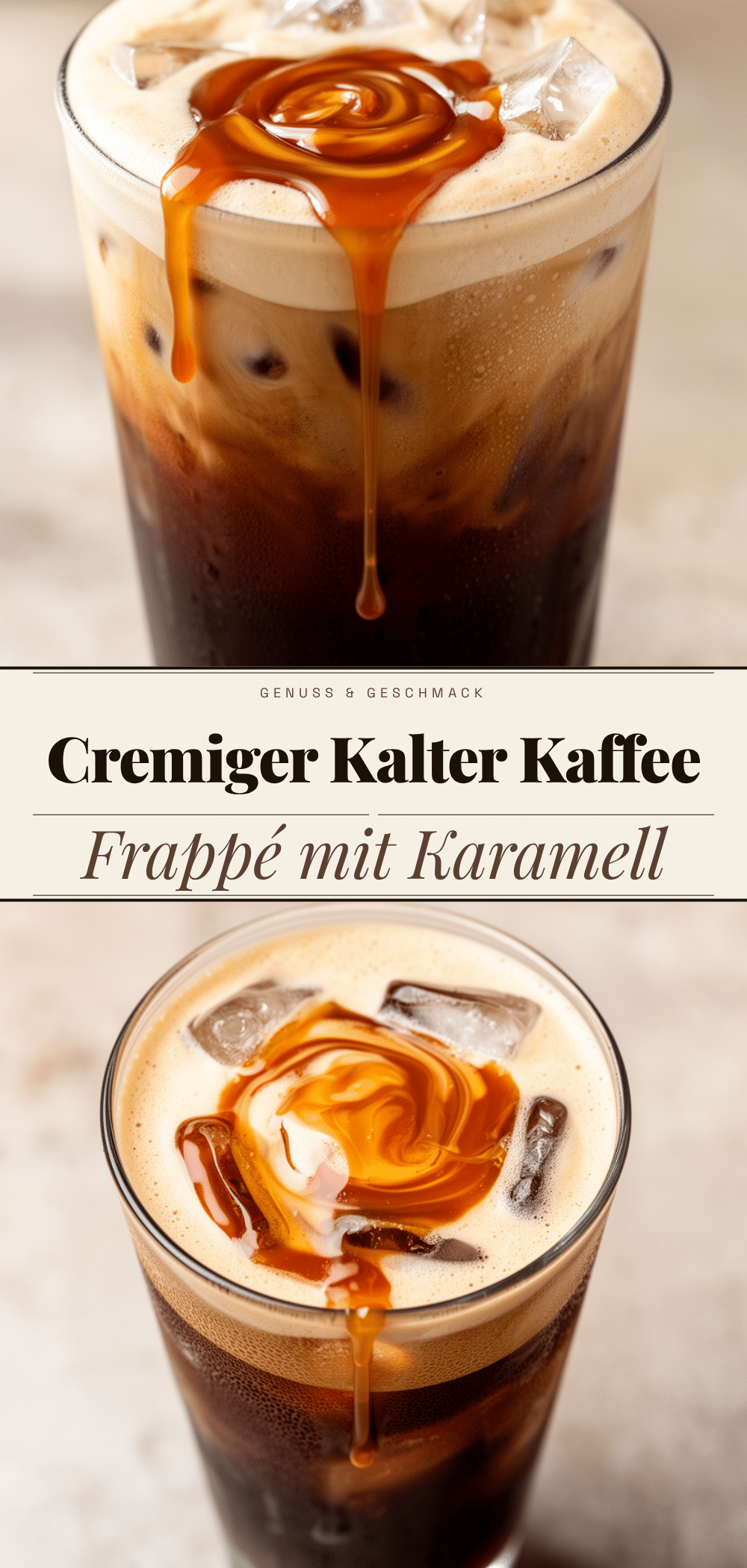 Cremiger Kalter Kaffee-Frappé mit Karamell: 3 Min. Rezept 5 Kalter Kaffee-Frappé mit Karamell recipe