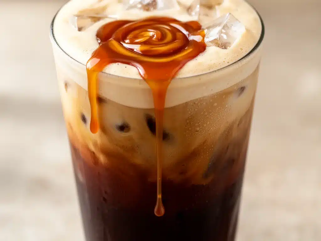 Kalter Kaffee-Frappé mit Karamell - featured image