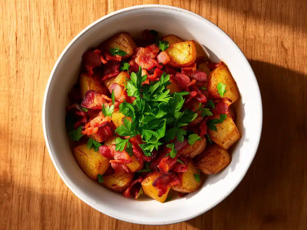 Knusprige Bratkartoffeln: Das perfekte Rezept mit Speck 4 Knusprige Bratkartoffeln mit Speck preparation steps