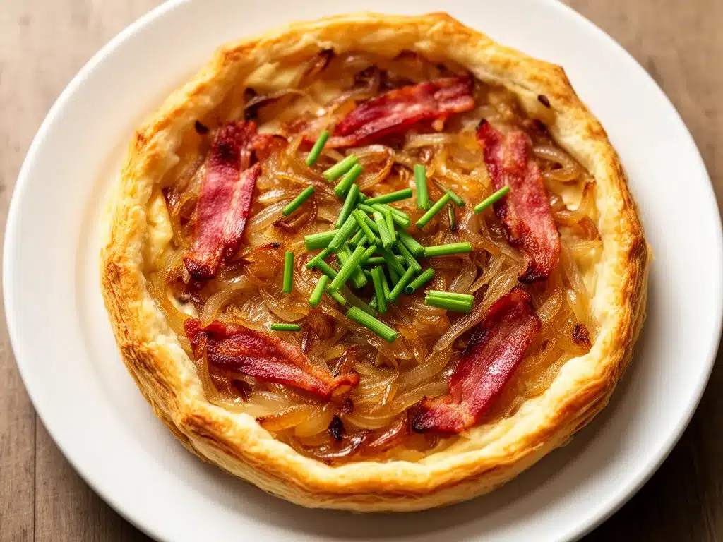 Knuspriger Zwiebelkuchen: Bestes Rezept mit Speck 4 Knuspriger Zwiebelkuchen mit Speck preparation steps