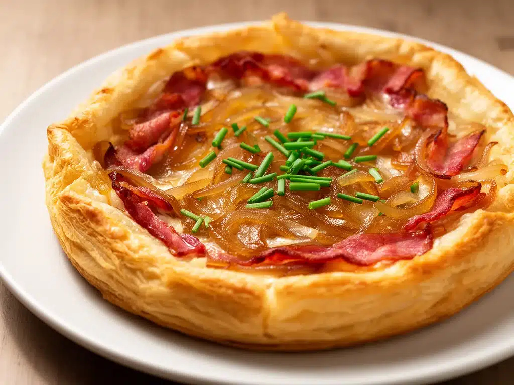 Knuspriger Zwiebelkuchen mit Speck - featured image