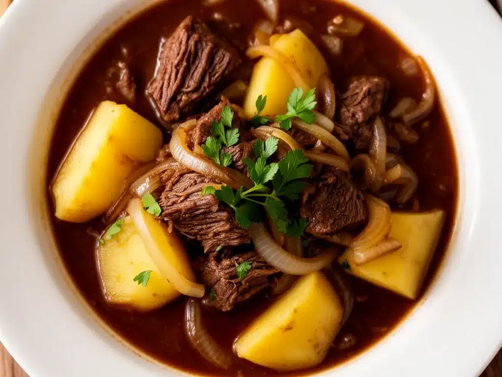 Omas Gulasch: Bestes cremiges Rezept 4 Omas Gulasch preparation steps
