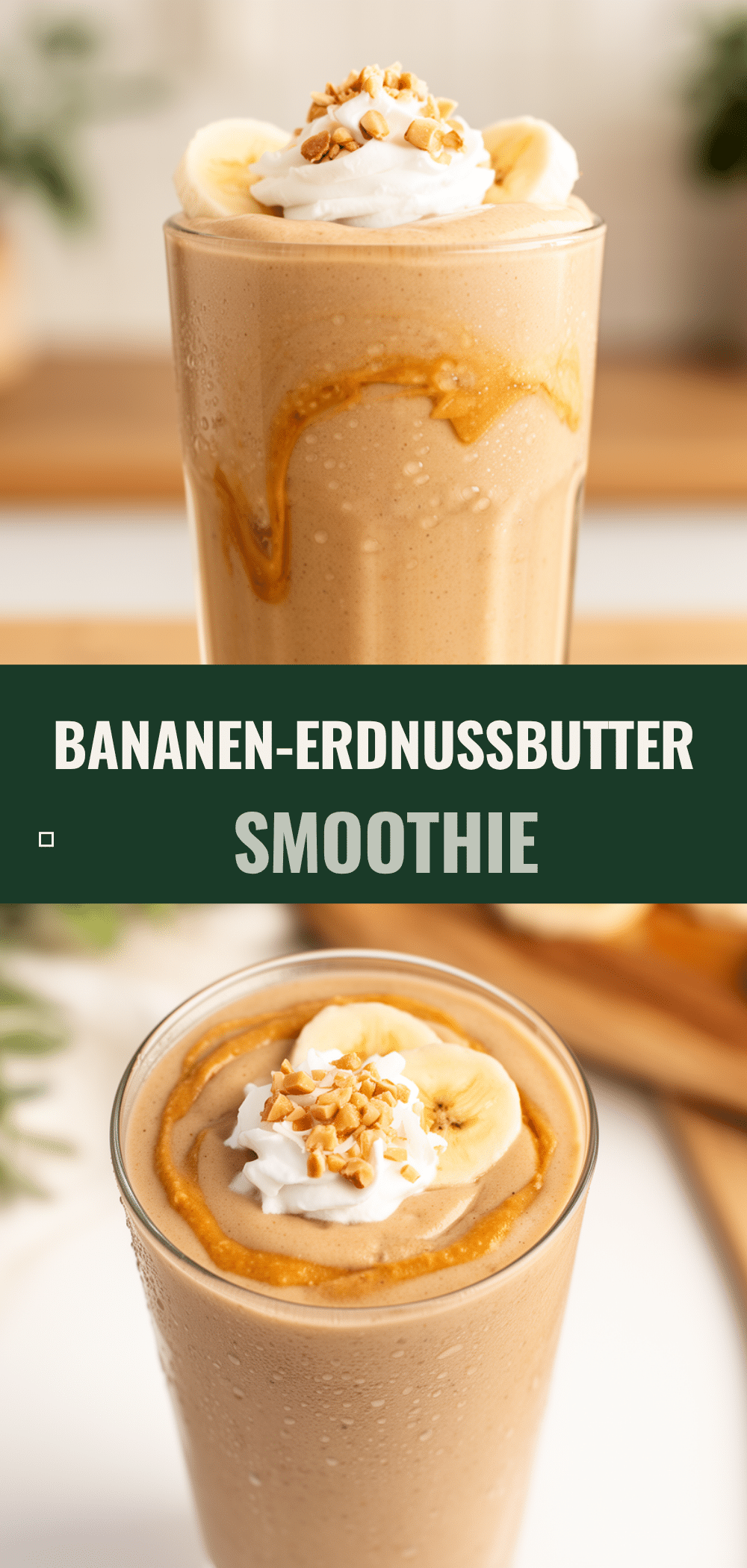 Cremiger Veganer Bananen-Erdnussbutter Smoothie: 3 Min. Rezept 5 veganer Bananen-Erdnussbutter Smoothie recipe