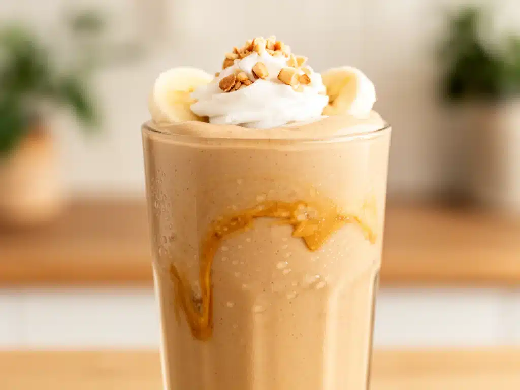veganer Bananen-Erdnussbutter Smoothie - featured image