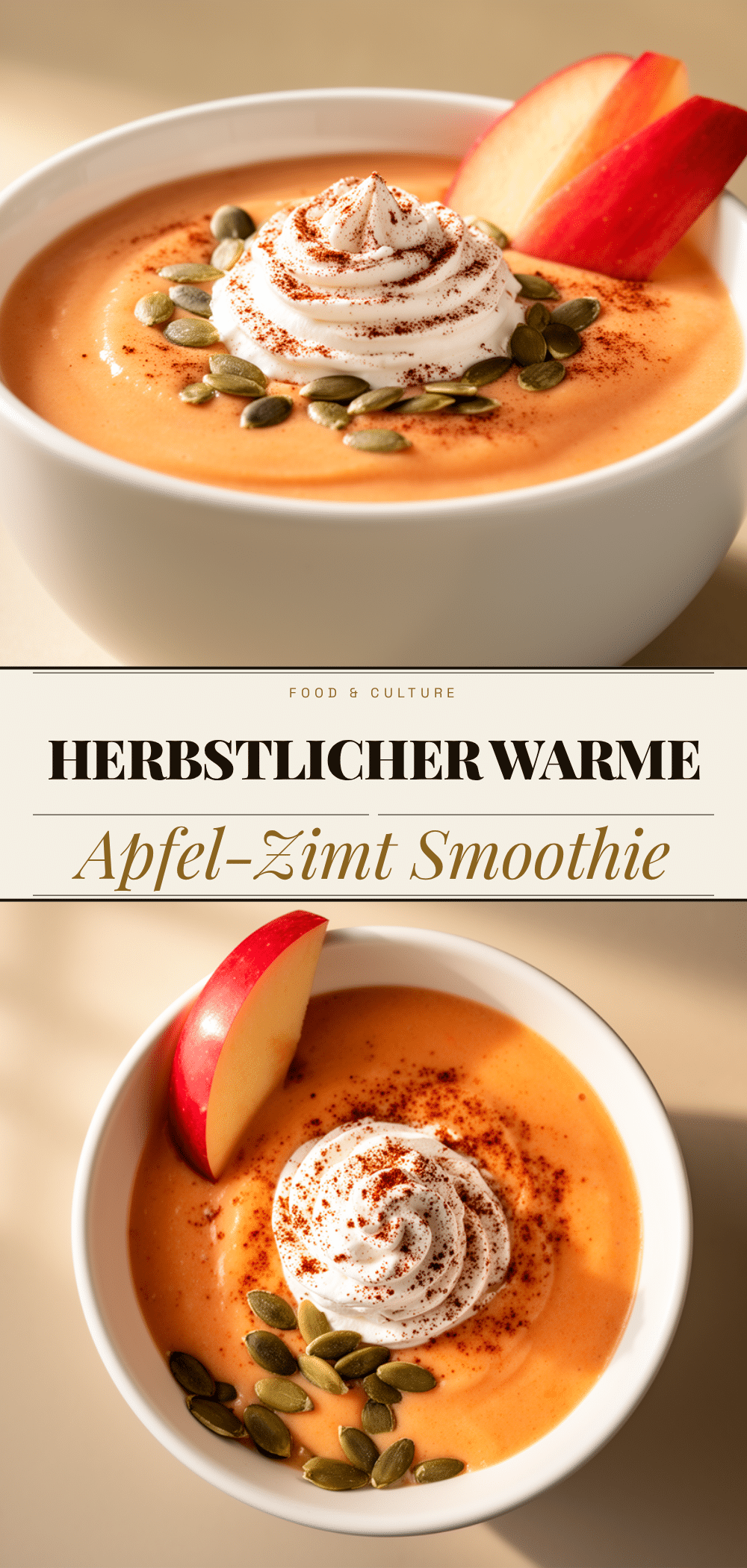 Warmer Apfel-Zimt Smoothie: 3 Min. Oktoberfest Rezept 5 warmer Apfel-Zimt Smoothie recipe