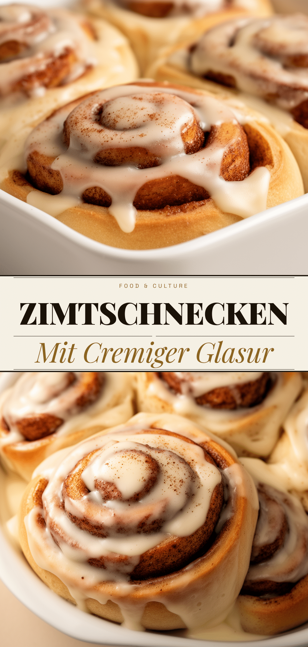 Zimtschnecken mit Frischkäse-Glasur: 45 Min 5 Zimtschnecken mit Frischkäse-Glasur recipe